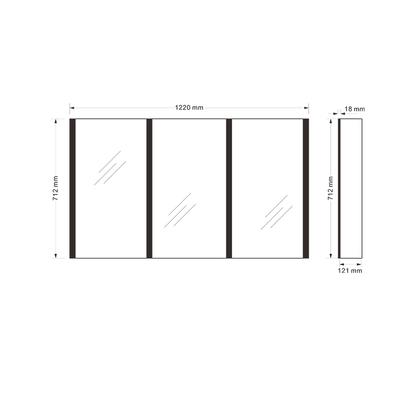 Mosmile Modern Wall Hanging LED Bathroom Mirror Cabinet