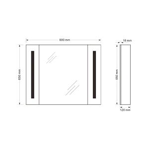 Mosmile Time Dispaly LED Mirror Cabinet for Bathroom