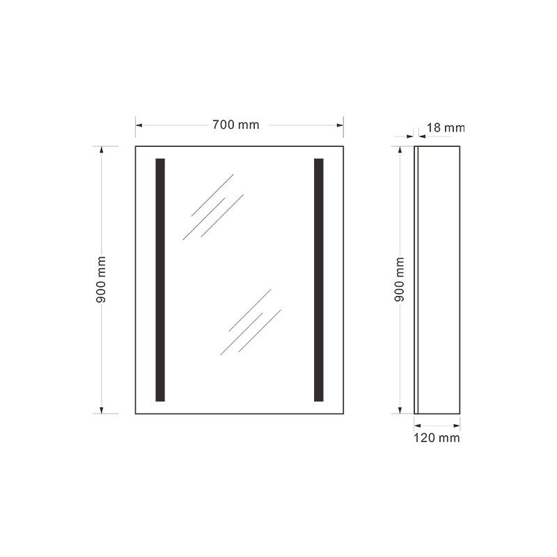 Mosmile Wall LED Aluminium Bathroom Mirror Cabinet