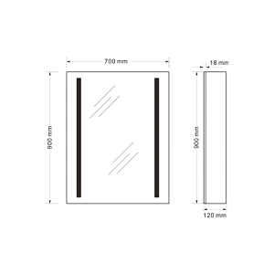Mosmile Wall LED Aluminium Bathroom Mirror Cabinet