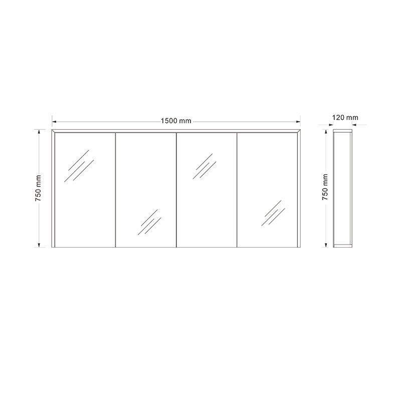 Mosmile Wall Mounted Wood Bathroom Mirror Cabinet