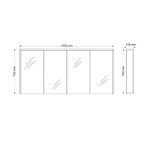 Mosmile Wall Mounted Wood Bathroom Mirror Cabinet