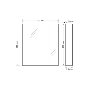 Mosmile Aluminium Bathroom Mirror Cabinet without Light
