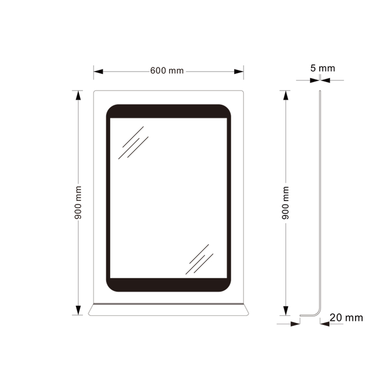 Mosmile Hotel Wall Time Display Anti-fog Bathroom Mirror with LED Light
