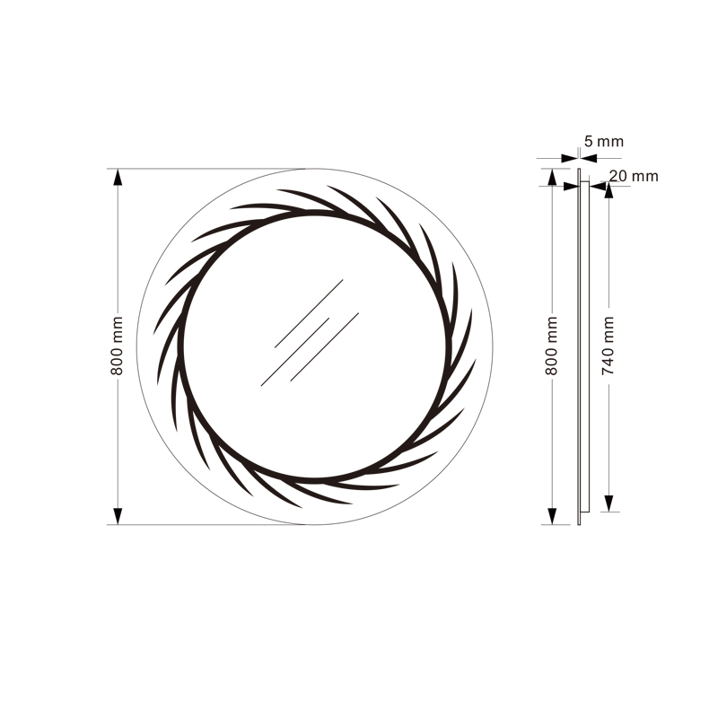 Mosmile Round Illuminated Frameless Fog Resistant Bathroom Mirror