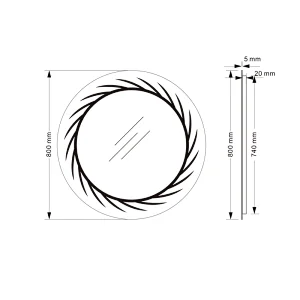 Mosmile Round Illuminated Frameless Fog Resistant Bathroom Mirror