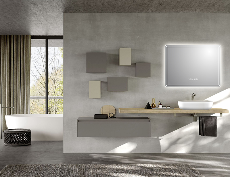 Mosmile Modern LED Back Lit Anti-fog Rectangle Bathroom Illuminated Mirror