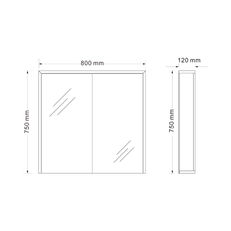 Mosmile Wooden Bathroom Mirror Cabinet without Light
