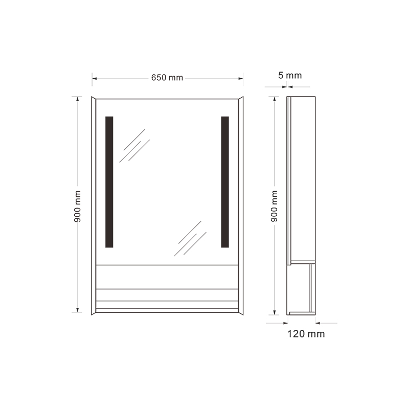 Mosmile Hotel Storage LED Dimming Bathroom Mirror Cabinet