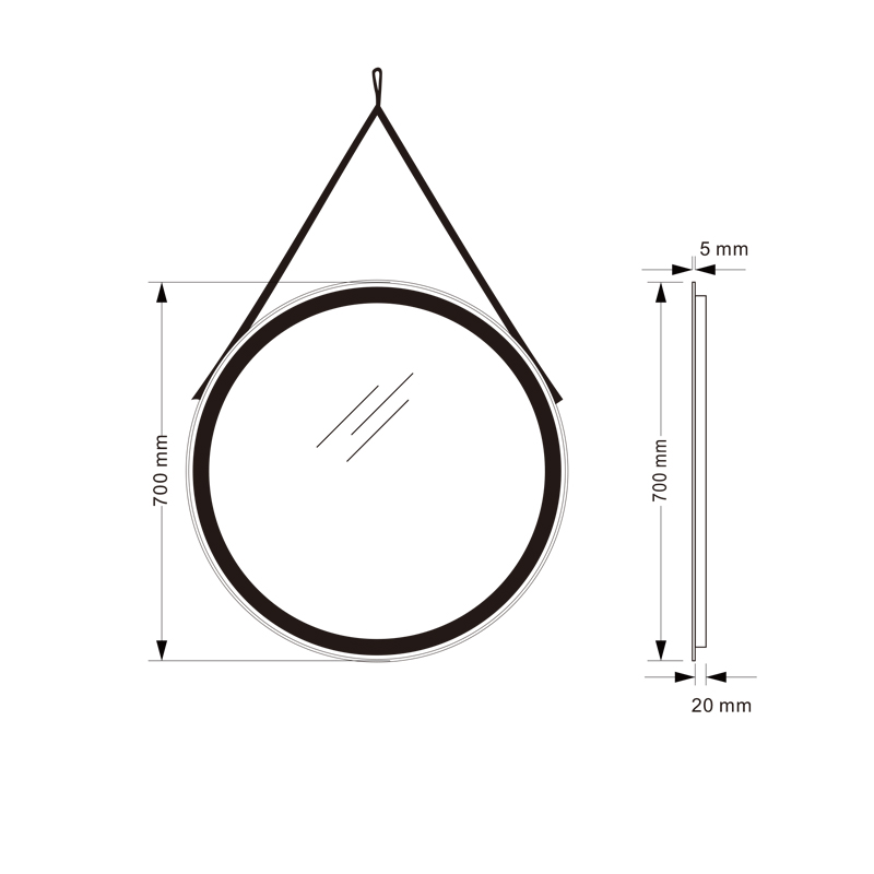 Mosmile Contemporary Anti-fog Round Framed LED Bathroom Mirror