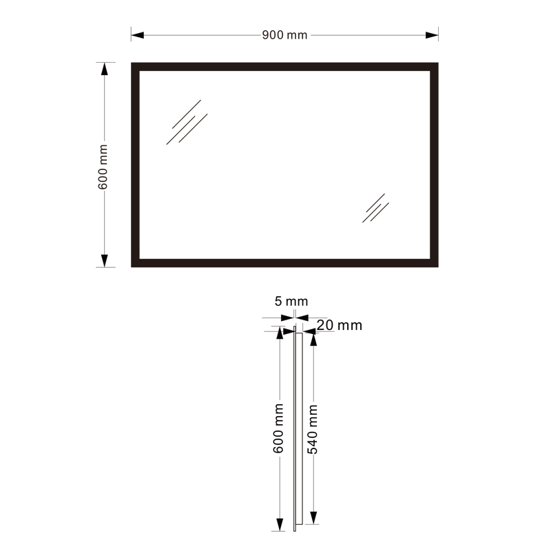 Mosmile Modern Wall Rectangle LED Anti-fog Bathroom Mirror