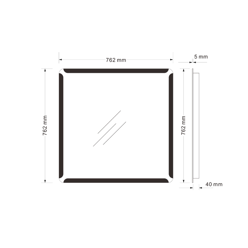 Mosmile Modern Illuminated Square LED Bathroom Mirror