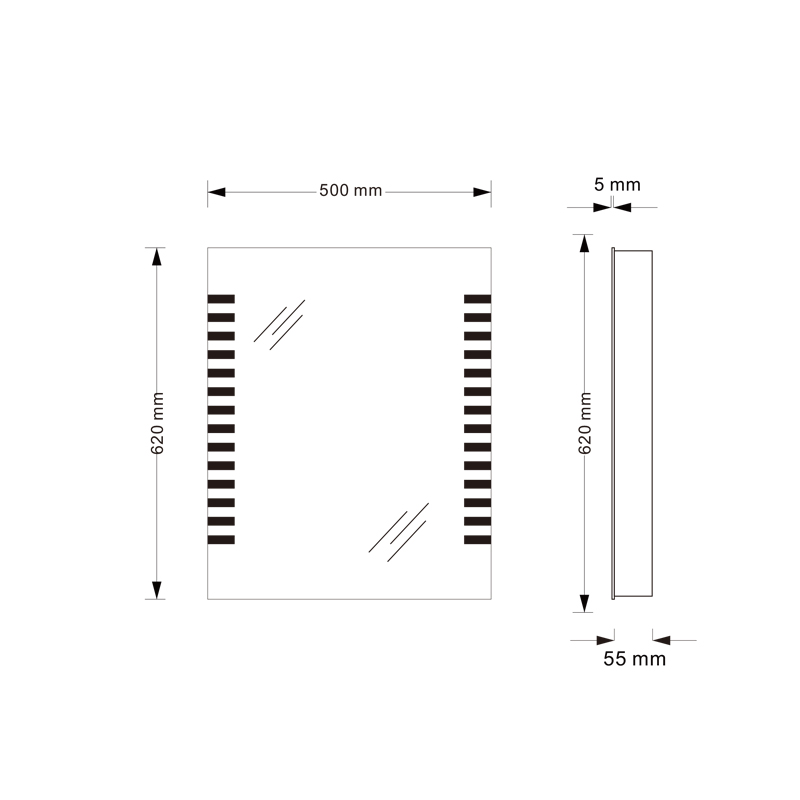 Mosmile Contemporary Frameless Anti-fog Bathroom Mirror with LED Light