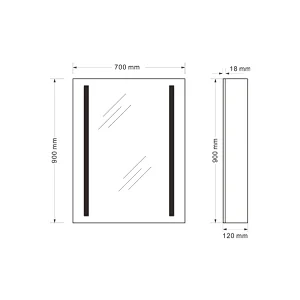 Mosmile Hotel Aluminium LED Bathroom Mirror Cabinet