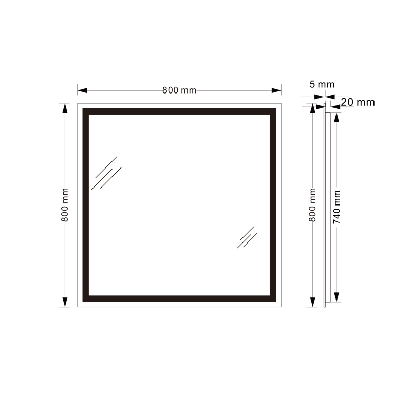 Mosmile Modern LED Light Wall Hanging Anti-fog Bathroom Mirror