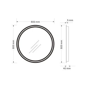 Mosmile Frameless LED Round Bathroom Illuminated Mirror