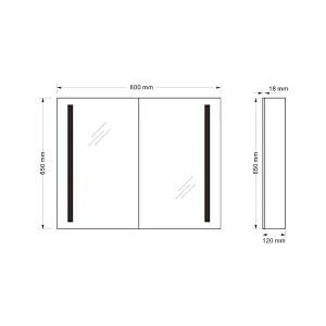 Mosmile Hotel Wall Aluminium LED Bathroom Mirror Cabinet