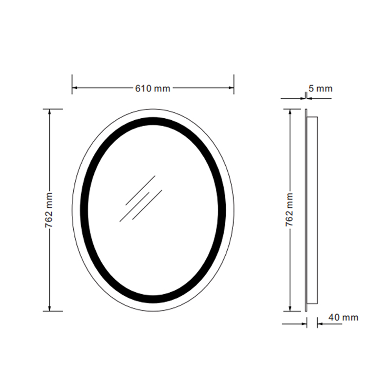 Mosmile Hotel Defogging Oval LED Backlit Bathroom Mirror