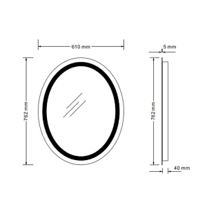 Mosmile Hotel Defogging Oval LED Backlit Bathroom Mirror