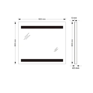 Mosmile Rectangle Wall Hotel LED Defogging Bathroom Mirror