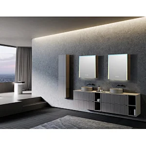 Mosmile Cheap LED Backlit Dimming Bathroom Mirror Cabinet