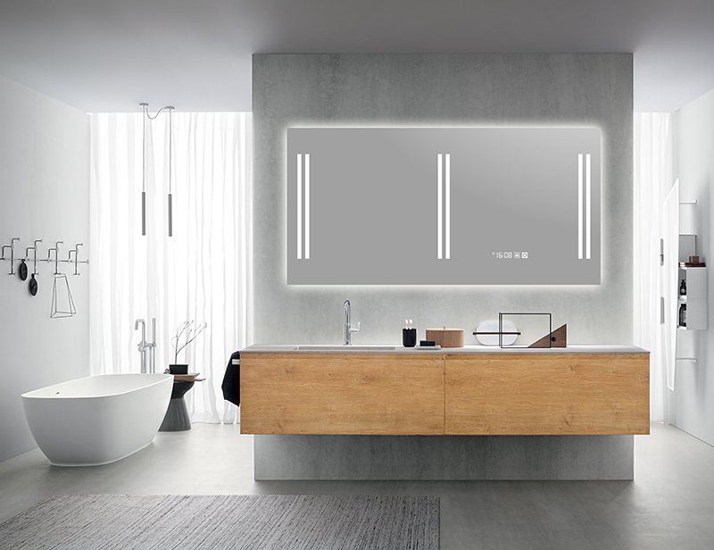Mosmile Hotel Frameless Rectangle Anti-fog LED Bathroom Mirror