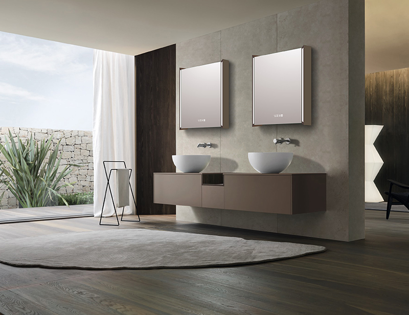 Mosmile Elegant Framed LED Bathroom Mirror Cabinet