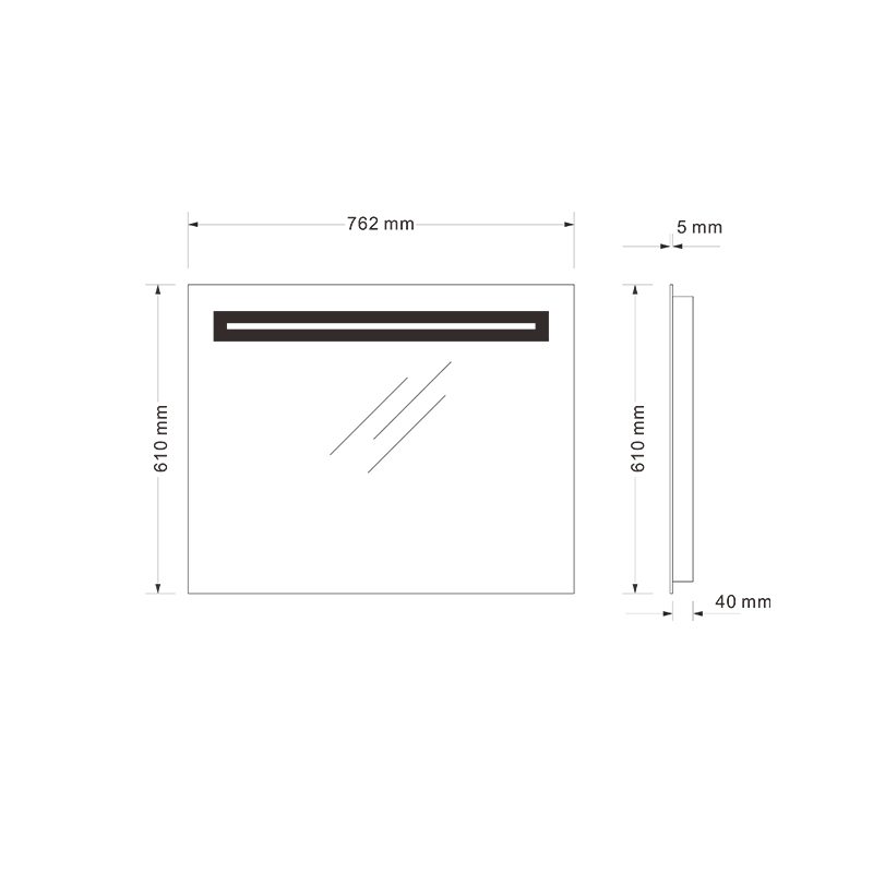 Mosmile Hotel Illuminated Dimming Rectangle LED Bathroom Mirror