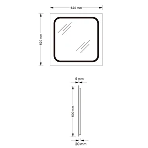 Mosmile Wall Hanging Square LED Backlit Light Anti-fog Bathroom Mirror