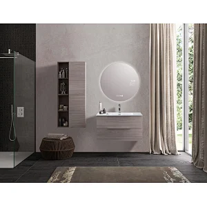 Mosmile Modern Wall Round LED Backlit Light Anti-fog Bathroom Mirror