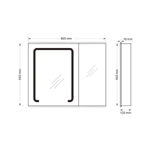 Mosmile Wall Hanging Bathroom Mirror Cabinet with LED