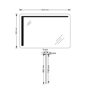 Mosmile Hotel Wall Hanging Anti-fog Bathroom Mirror with LED