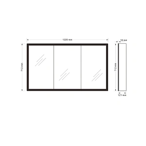 Mosmile Frameless 3 Door LED Bathroom Mirror Cabinet