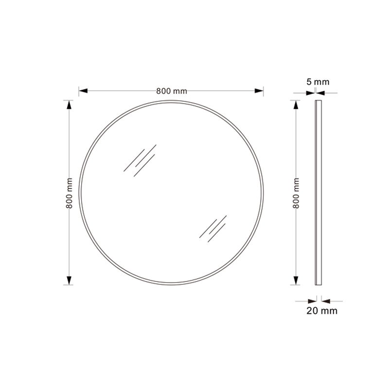 Mosmile Hotel Wall Hanging Round Framed Bathroom Mirror
