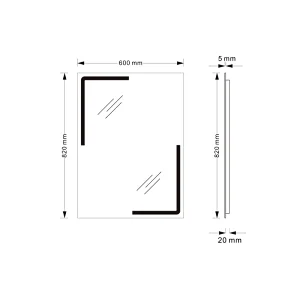 Mosmile Rectangle Illuminated LED Light  Anti-fog Bathroom Mirror