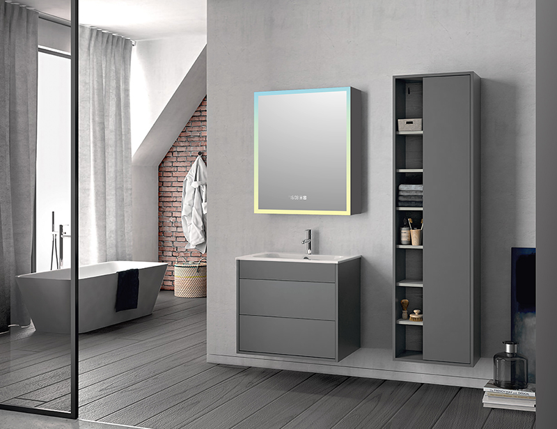 Mosmile Cheap Dimming LED Lighted Bathroom Mirror Cabinet
