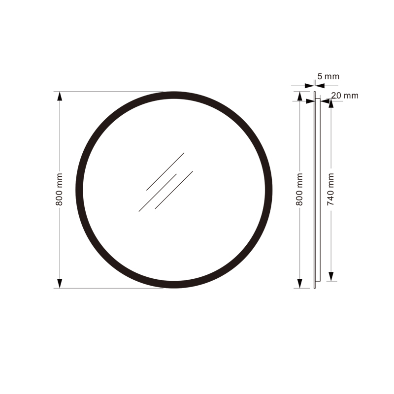 Mosmile Hotel LED Lighted Round Bluetooth Bathroom Mirror