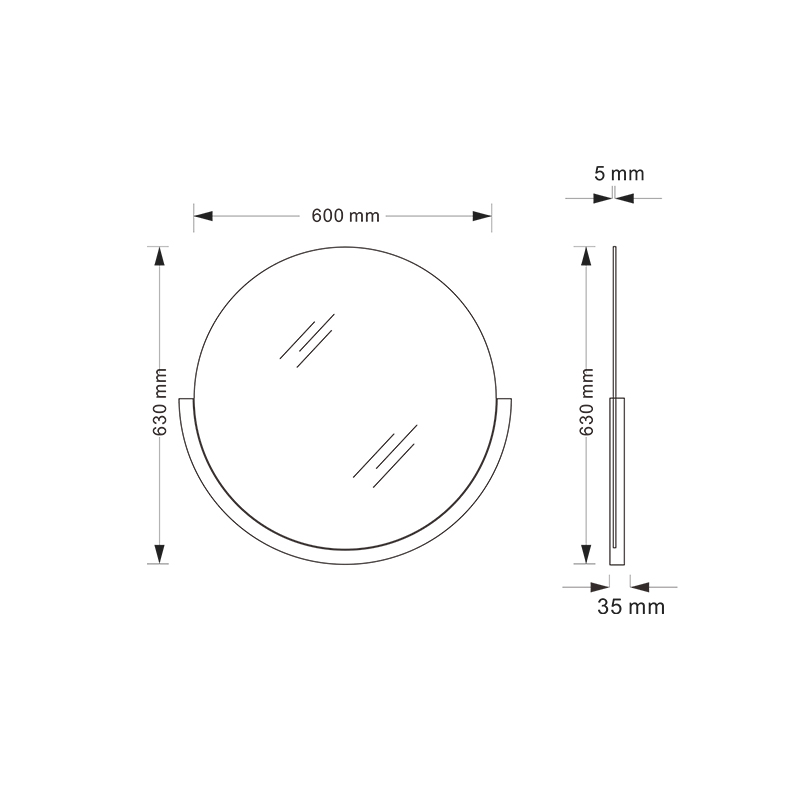 Mosmile Customized Wall Hanging Round Framed Bathroom Mirror