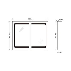 Mosmile Aluminium Defogging LED Bathroom Mirror Cabinet