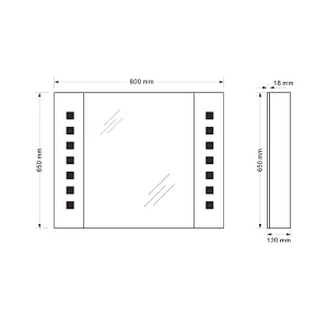 Mosmile Wall Dimming LED Aluminium Bathroom Mirror Cabinet