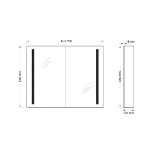 Mosmile Rectangle Aluminium Wall LED Bathroom Mirror Cabinet