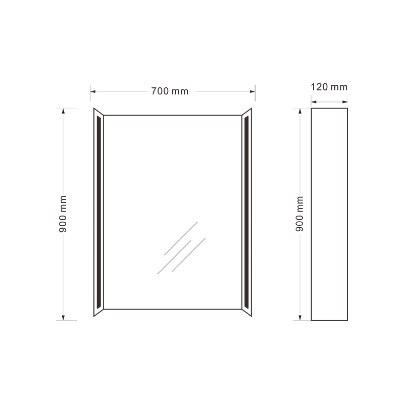 Mosmile Home Dimming Framed LED Bathroom Mirror Cabinet