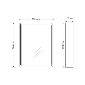 Mosmile Home Dimming Framed LED Bathroom Mirror Cabinet