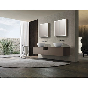 Mosmile Modern Framed LED Lighting Bathroom Mirror Cabinet