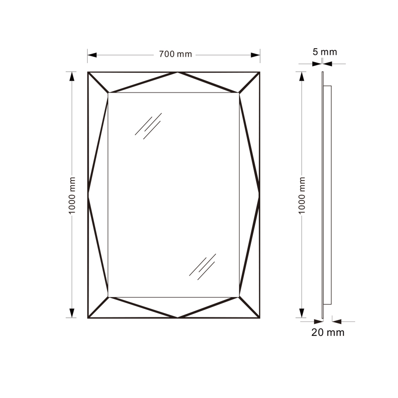 Mosmile Hotel Wall Time Display Anti-fog LED Bathroom Mirror