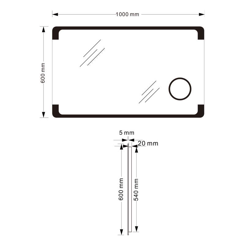 Mosmile Wall Magnifying LED Illuminated Bathroom Mirror