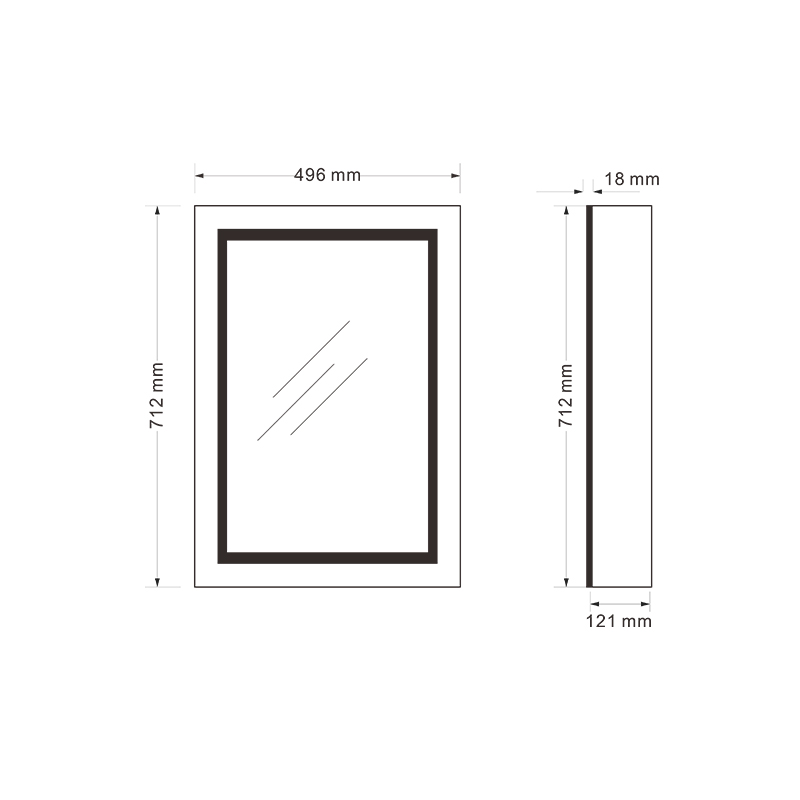 Mosmile Wall LED Lighted Bathroom Illuminated Mirror Cabinet