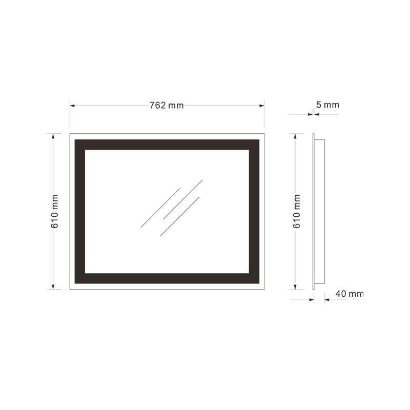 Mosmile Hotel Rectangle Defogging Wall LED Backlit Bathroom Mirror