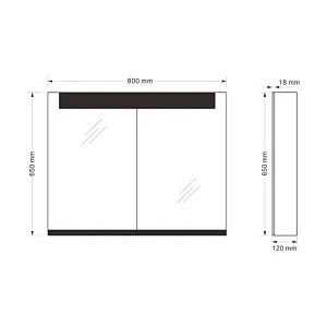 Mosmile Modern Frameless  LED Bathroom Mirror Cabinet