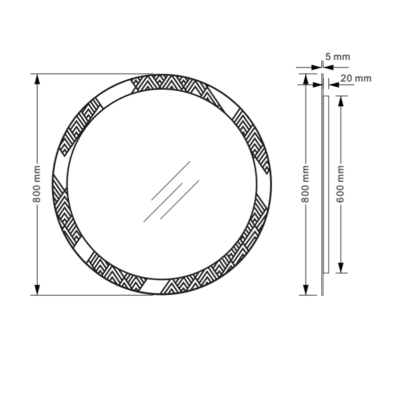 Mosmile Round Wall Touch Anti-fog Bathroom Mirror with LED Light